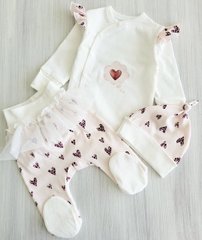 Комплект для новорожденных Сердечки розовый
