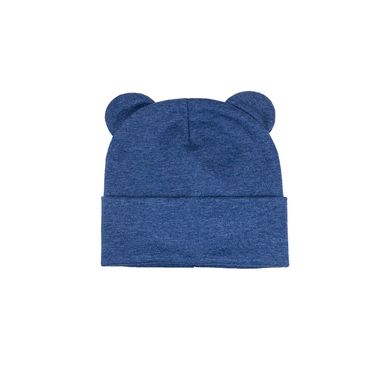 Дитяча шапка для малюкiв з вушками темно-синя