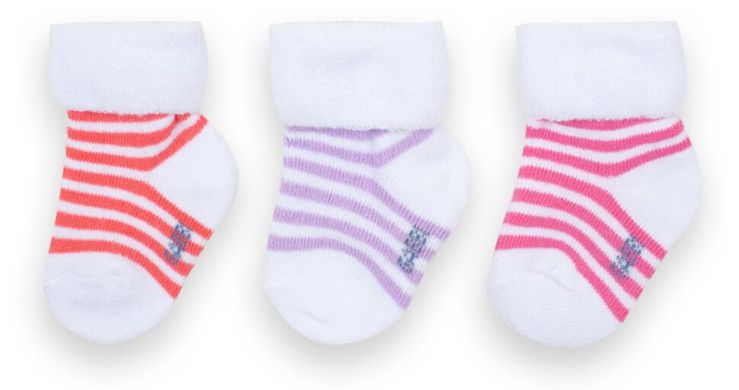 Дитячі шкарпетки махрові для дівчинки у смужку 3 пари в комплекті