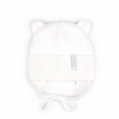 Детская шапка для малышей двойная цвет белый