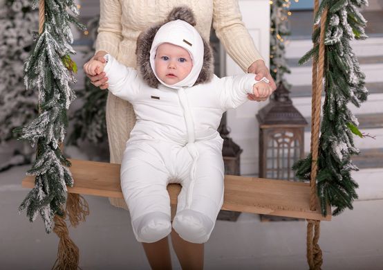 Детский зимний комбинезон для малышей Аляска, белый