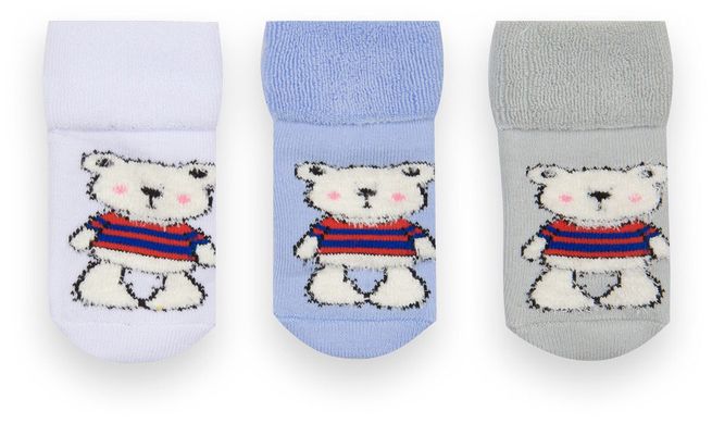Дитячі шкарпетки для хлопчика махрові Ведмедики 3 пари