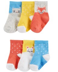 Carters Шкарпетки для дівчаток з тваринами 6 пар