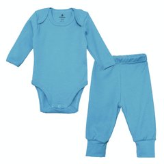 Комплект с боди для малышей голубой в рубчик