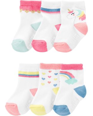 Carters Дитячі шкарпетки для дівчаток Веселка 6 пар