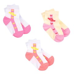 Детские носки для девочки хлопок Сердечки 3 пары в комплекте