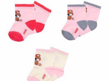 Детские носки для девочки хлопок Мишки 3 пары в комплекте