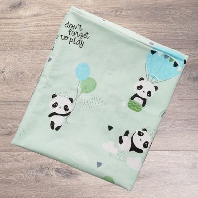 Пеленка для детей хлопок зеленая Панды