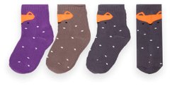 Дитячі шкарпетки для дівчинки махрові Лисички 3 пари