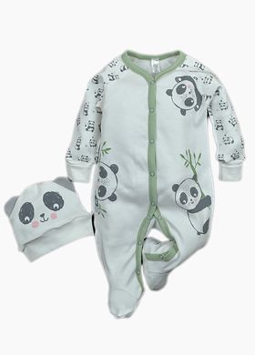 Комплект для новорожденных молочный Панда